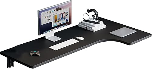 Miniatura 10 de Escritorio esquinero en forma de L montado en la pared para oficina en casa, mesa esquinera flotante para laptop, escritorio plegable para estudio,
