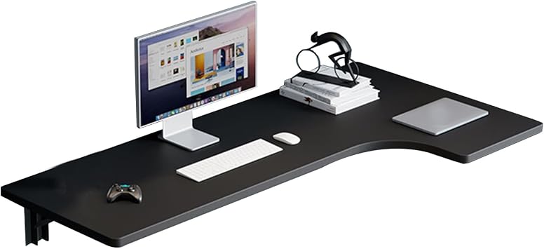 Wall Mounted L-Shape Corner Desk Home Office Corner Table Floating Laptop Desk Fold Down for Study, Bedroom, Bathroom Or Balcony100X70X50cm39.3X27.5X19.6in,Black