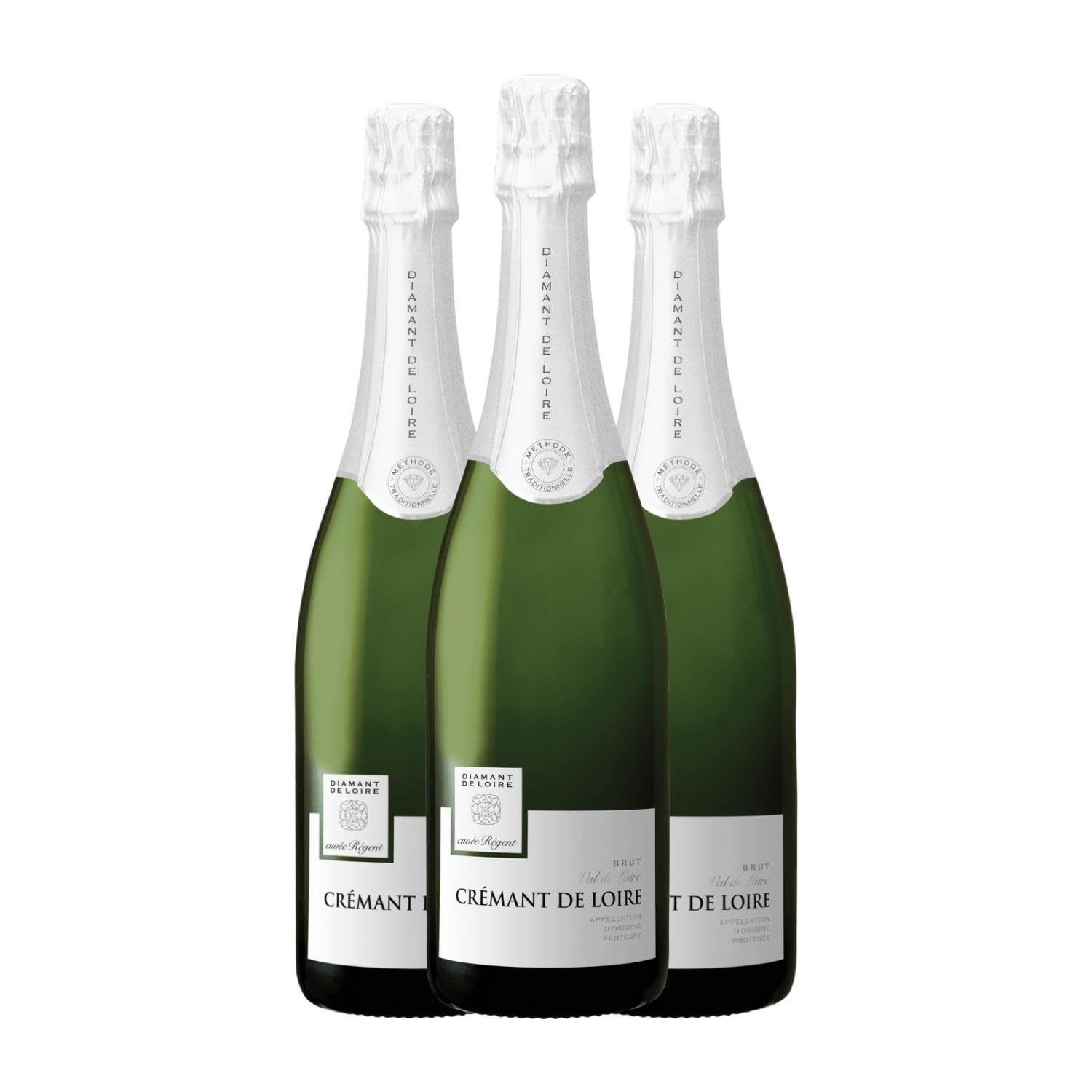 Loire Proprietés Diamant Brut Crémant de Loire Reserva 75 cl Espumoso blanco (Caja de 3 Botellas de 75 cl)