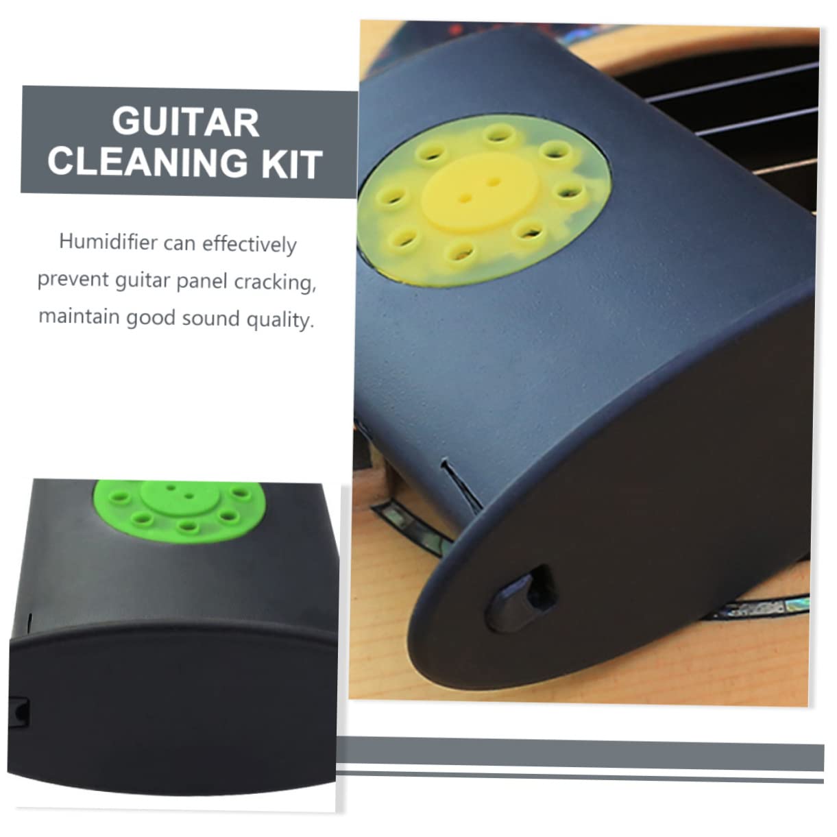 Abaodam Mini Humidificador De Guitarra (3 Unidades) Para Panel De Guitarra Con Orificio De Sonido Humidificador Portátil Regulador De Humedad De Guitarra Plástico Resistente.