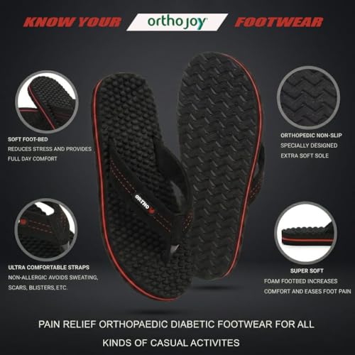 Image of ORTHO JOY House Slipper for Women's Care | Orthopaedic | Diabetic | Acupressure | Comfortable | MCR | Flip Flop Ladies and Girl's Home for Daily Use