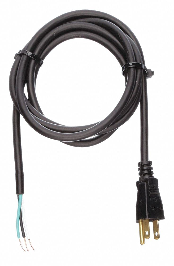 Power Cord, 515P, SJT, 8 ft, Blk, 10A, 18/3 Extension Cords Amazon