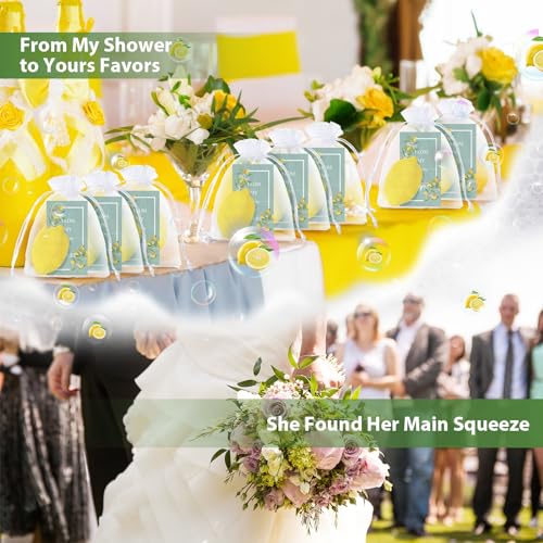 Image of Lounsweer Set of 100 Lemon Shaped Soap Gift Bulk Baby Shower Party Favors for Guests Wedding Italian Lemon Soap Thank You Cards Bag for Guests Return Gift Bridal Birthday Party Decoration