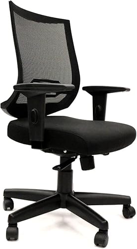 Silla de oficina Air - Silla ergonómica de escritorio con respaldo medio, silla de computadora de malla transpirable y tela - Soporte lumbar, altura