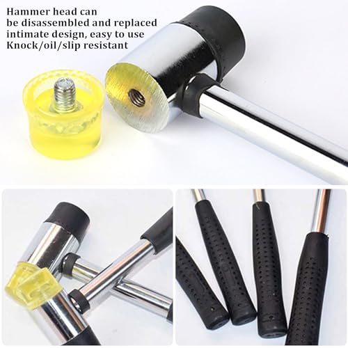 YOYIAG Window Glazing Tool Kit: 4PCS Hammer Nylon Hammer Glazing Tools Glazing Paddle, Red Window Roller and Chisel, Multi-Functions Window Glazing Tool Kit - Image 3