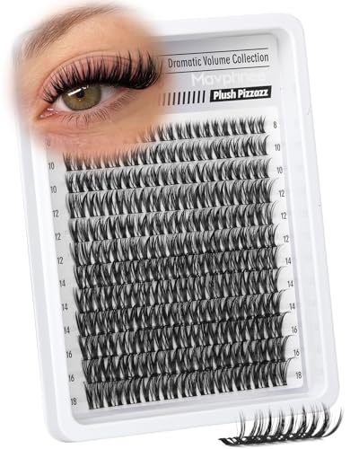 Lash Clusters Wispy Eyelash Clusters Ultra-Dense Individual Lashes Extensions Dramatic Cluster Lashes CD-Curly Cluster Eyelash Extensions Wet Look Natural 132PCS DIY Lash Pack (Flaunt 8-18MM)