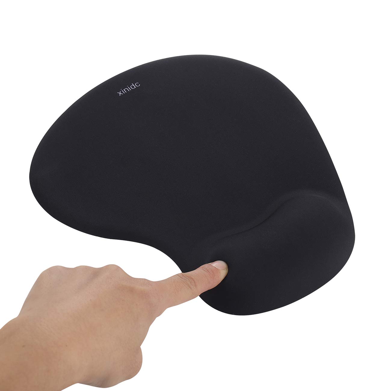 xinidc Ergonomic Computer Mouse Pad with Wrist Rest Support, Pain Relief Mouse Pad with Non-Slip PU Base for Home Office Working Studying (Black)