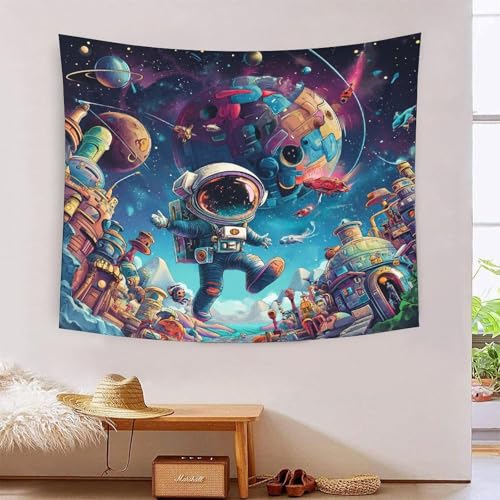Tapisserie déco murale astronaute 3D pour ambiance chambre ado et dortoir