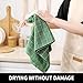 Homaxy 100% Cotton Terry Kitchen Towels(Grass Green, 13 x 28 inches), Checkered Designed, Soft and Super Absorbent Dish Towels, 2 Pack