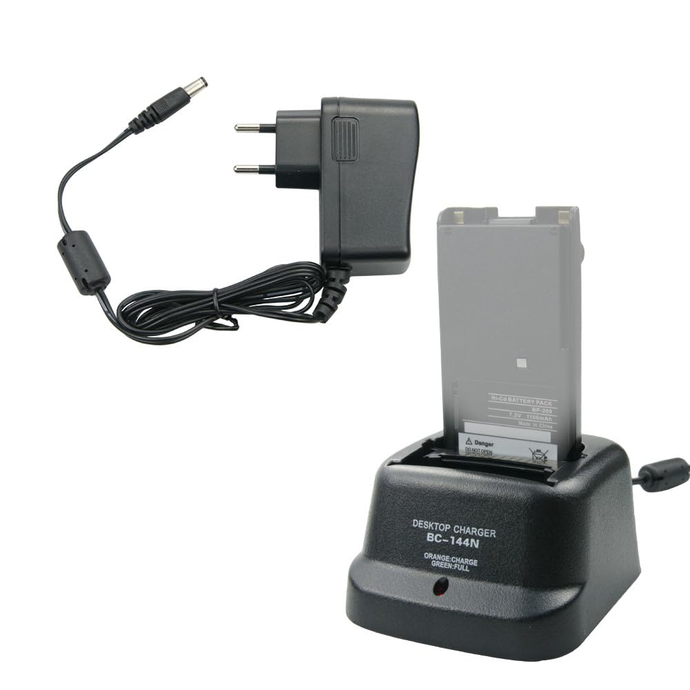 BC-144N Caricabatterie Caricabatterie da Scrivania per Icom IC-A6 IC-A24 IC-F4GT IC-F30GT IC-F11 Caricabatterie Rapido Radio Bidirezionale