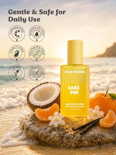 Image of Hair Drama Co. Hair & Body Mist Fragrance Gift Sets for Women | Perfume Gift Set | Scented Soy Wax Candles | Hair Accessory Claw Clips Set | Festive Hamper for Decor | Gift for Her (Cake Pop Mist)