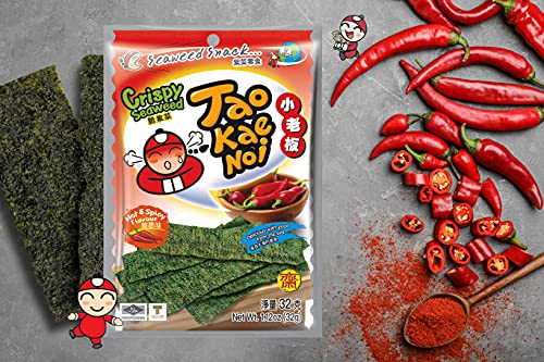 Tao Kae Noi Crispy Seaweed Snack Hot & Spicy, scharf-würziger Algensnack, 32 g 2