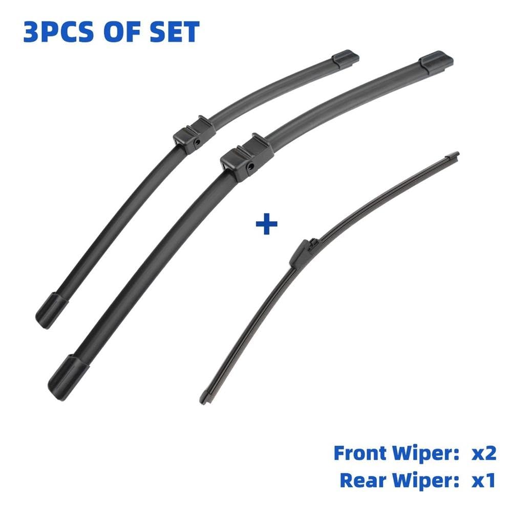 3 Uds Para Caddy 2K 2004-2007 Escobillas Limpiaparabrisas Delanteras Traseras Accesorios Ventana Parabrisas 24 "+ 19" + 16" Limpieza Parabrisas