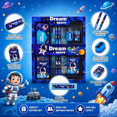 Image of Toy Imagine Pack of 12 Stationery Set Return Gifts for Boys & Girls 12 Pencil Box,24 Designer Pencil,12 Ruler,12 Eraser,12 Sharpener,12 Crayon Sets(6 Colours in Each) Birthday Gift for Kids Age 3-12
