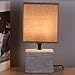 Bakaji Lampe de table base rectangulaire en céramique grise abat-jour en tissu taupe Lume table de chevet chambre à coucher lumière ampoule E14 max 40 W abat-jour design moderne 26,5 x 7 x 10,5 cm
