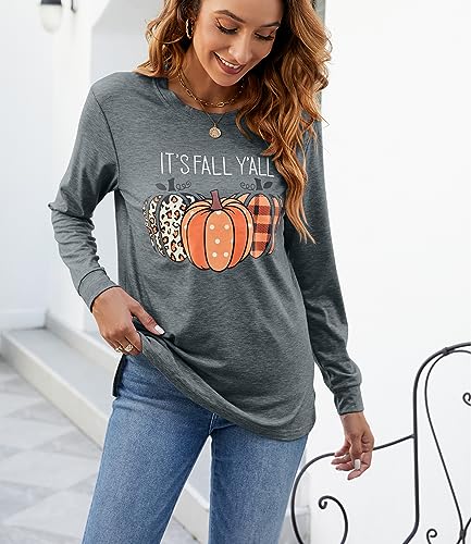 Womens Pumpkin Graphic Sweatshirts Crewneck Casual Fall Long Sleeve Tops3