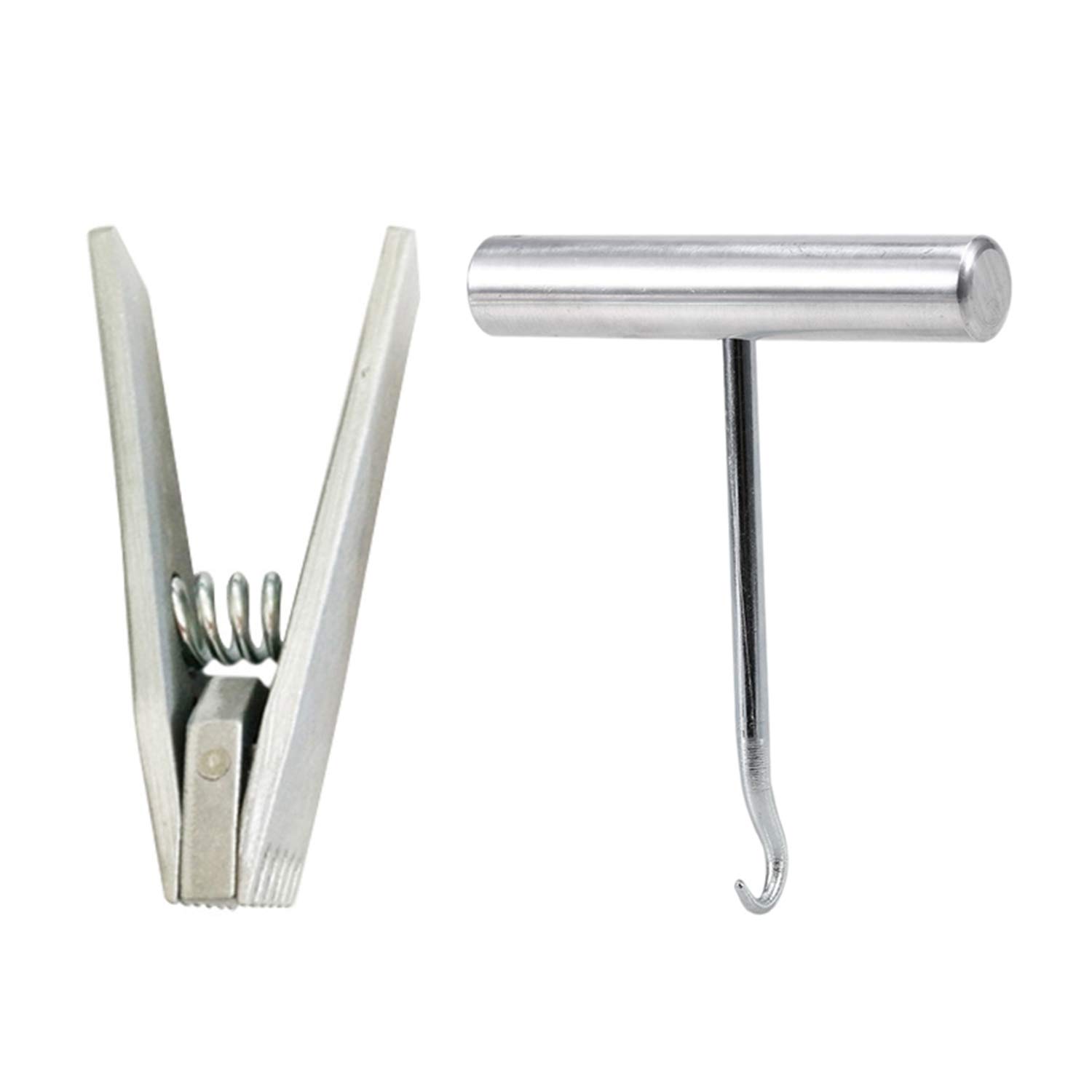 Wivarra 1Pc Flying Clamp Badminton Racket String Machine Tools Clamp Badminton Raket Tools Accessories & 1Pcs Stringing Tool Racket String Assistance Badminton Racket Puller