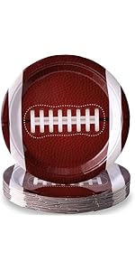 JOYIN 72 PCS Football Paper Plates (9 Inches), Disposable Touchdown Football Plates, Football Gam...