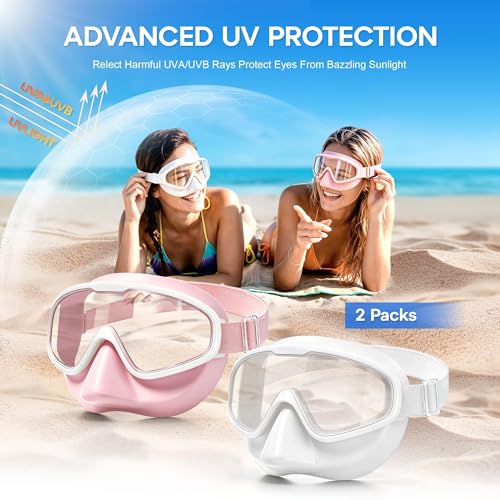 Aegend 2PCS Swim Goggles with Nose Cover,Adult Swimming Goggles with Fabric Strap,Wide View No Leaking Pool Goggles for Youth Adults - image 6