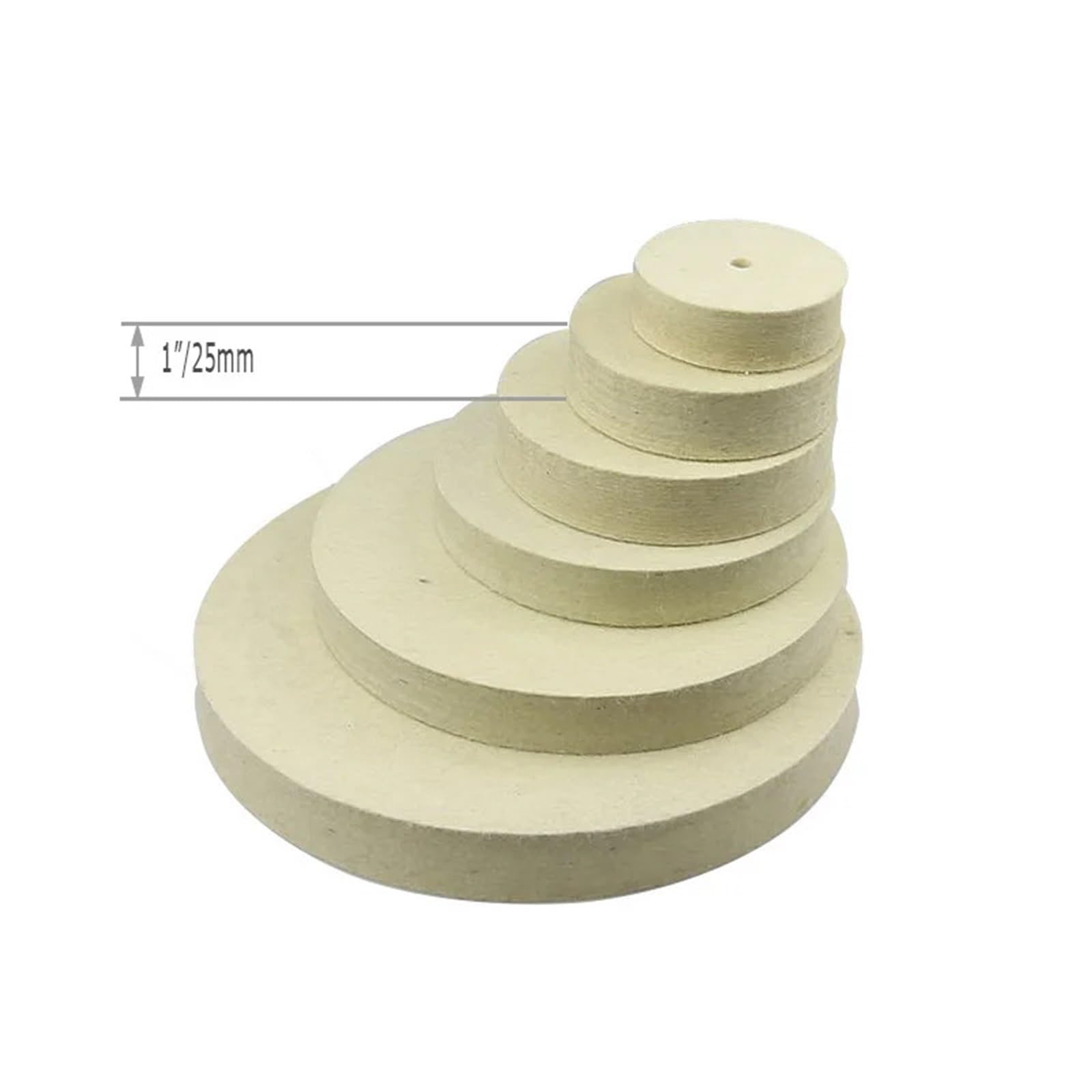 Générique Roue de Polissage en Feutre de Laine 125-300mm x 25mm, Roue de Polissage en métal Jade, Finition de Surface de Miroir, Outil de meuleuse d'établi