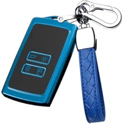 Funda Llave Dacia Duster HIBEYO Samrt - Funda para Llave de Coche Compatible con Renault Megane, Espace, Scenic, Laguna, koleos, Clio Zoe (4 Botones), Color Azul