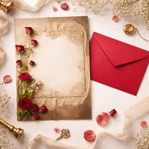 Image of Celebrations Red Envelope with Love Letter for Valentine's Day, Romantic Love Message, Proposal Letter for Girlfriend Boyfriend, Wife & Husband, Anniversary Couples Gift - Pack Of 2