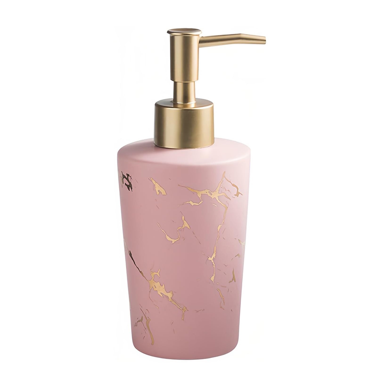 Friendshiphome Pink Dish Ceramic Soap Dispenser Lotion For Bathroom Vanity Countertop For Kitchen Bathroom Stuff(Pink)