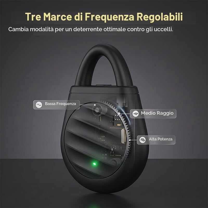 Portachiavi Repellente Per Uccelli A Ultrasuoni Portatile, 3 PC