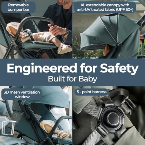 Image of Inglesina Quid Travel Stroller - Galaxy Gray | Lightweight Travel Stroller for Airplane, Umbrella Stroller for Baby & Toddler 0-55 lbs, Car Seat Compatible w /Carry Bag & Wheel Covers - Bundle Kit