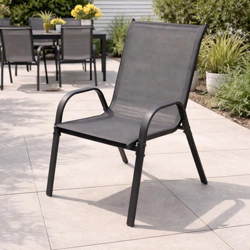 Mojawo Stapelsessel Gartenstuhl Gartensessel stapelbar mit armlehne,...