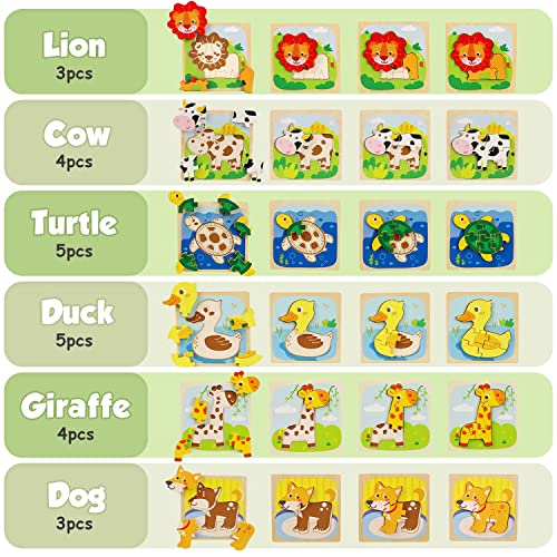 Toy Life Wooden Puzzles For Toddlers 1-3, Puzzle For Kid, Baby Puzzle, Montessori Toys For 1 2 3+ Year Old Girl Boy, 8 Animal Shape Puzzle For Kid Age 2-4, Stem Educational Learning Toy Birthday Gifts #TOP3