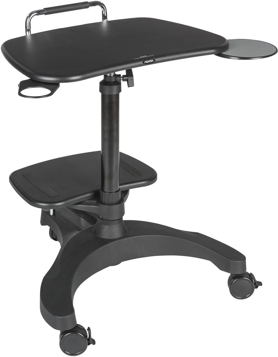 Displays2go, Mobile Computer Workstations, Polypropylene, & ABS Plastic Construction – Black Finish (ADTMWSA1)