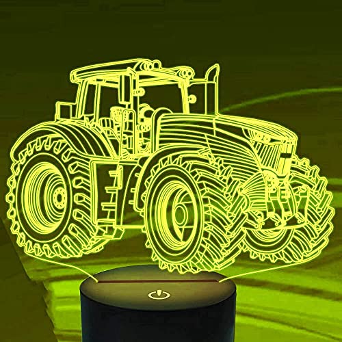 Jinson well 3D lkw auto traktor Lampe nacht licht optische Illusion led Nachtlicht 7 Farbwechsel Touch Switch Tisch Schreibtisch Dekoration Lampen mit Acryl USB Spielzeug Cover