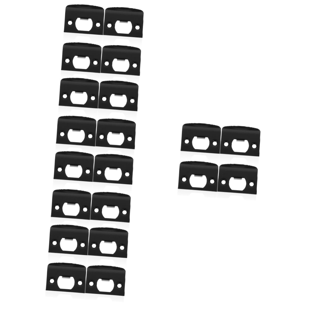 NUOBESTY 20 Pièces Boucle à Ardillon Verrouillable Plaque De Renfort De Porte Plaque De Renfort Pêne Dormant Gâches pour Portes Extérieures des Plaques Métalliques Black Acier Inoxydable