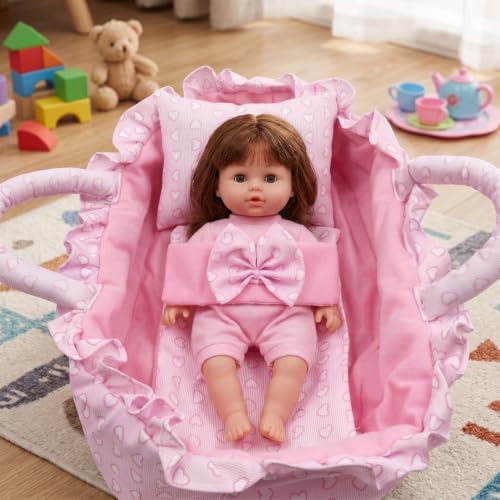 Porta muñecas de tela con accesorios de juguete para regalar en cumpleaños 7