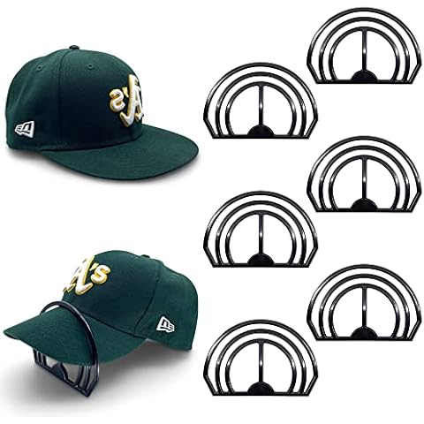 Baoswi 6 Pack Hat Brim Bender - Perfect Hat Curving Band, No Steaming Required - Convenient Hat Shaper Design with Dual Option Hat Bill Bender Slots (Black) Cover
