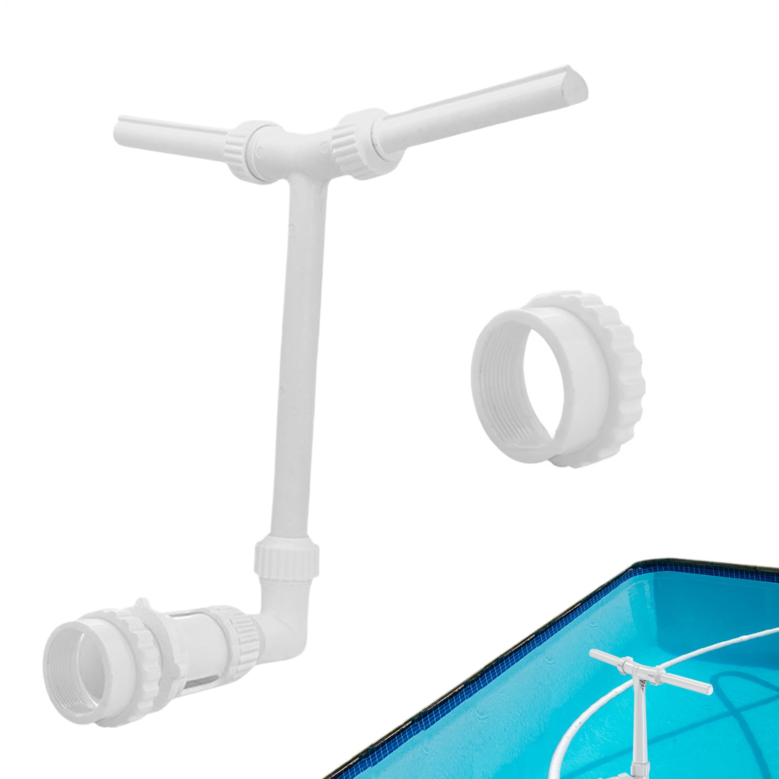 Fontana per piscina, funzione spray regolabile, decorazione per irrigatori da giardino, raccordo di ritorno facile da attaccare, aeratore per acqua di raffreddamento, cascata a 2 livelli, ideale per