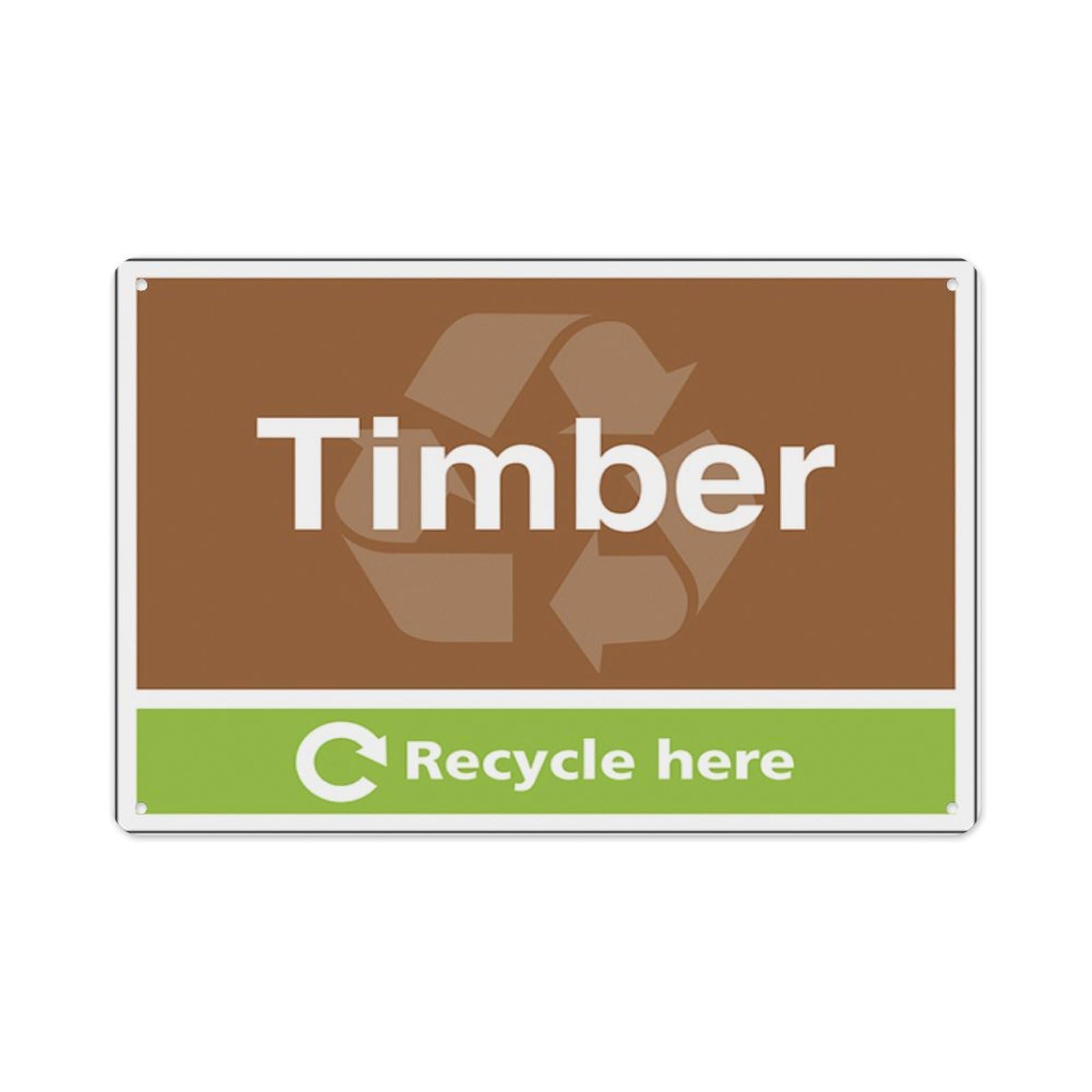 peiyeety Timber Recycle Here Aluminum Tin Warning Signs For Home Outdoor Garden 8X12 Inches