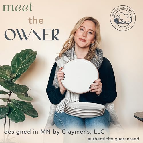 Mora Ceramic Dinner Plates Set of 6, 10 inch Dish Set - Microwave, Oven, and Dishwasher Safe, Scratch Resistant, Modern Rustic Dinnerware- Kitchen Porcelain Serving Dishes - Vanilla White Mora Ceramic Dinner Plates Set of 6, 10 inch Dish Set - Microwave, Oven, and Dishwasher Safe, Scratch Resistant, Modern Rustic Dinnerware- Kitchen Porcelain Serving Dishes - Vanilla White