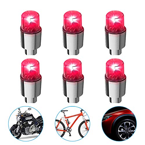 N/ LED Wheel Lights Bike Tire Valve Stem Neon Light Bulb for Car Motorcycle Wheel Tyre Valve Dust Cap, Safety, Waterproof, Spoke Flash Lights Car Valve Stems Caps Accessories Bulb Red