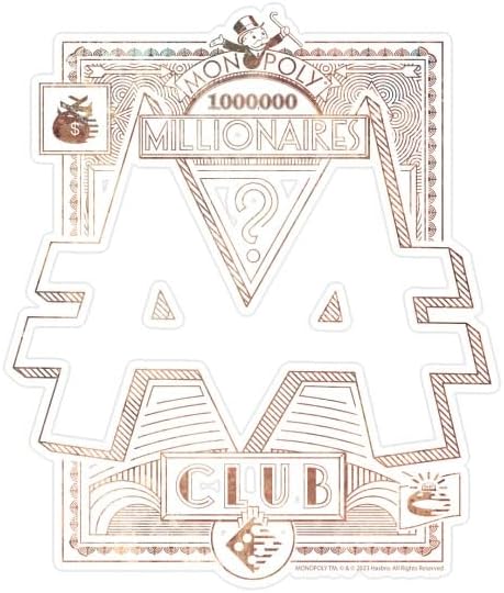 CafePress Monopoly M Club Large Die Cut Sticker, 8.75" x 8.75" Matte Finish