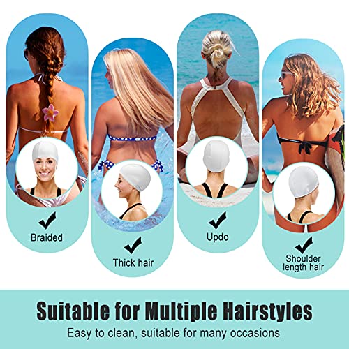 Badekappe, hohe Elastizität, französische Bulldogge, Langhaar, Schwimmkappe für Erwachsene, wasserdicht, rutschfest, für Damen, Stoff-Badekappe