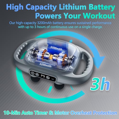 6 Head Massage Gun Deep Tissue with 9 Levels & 9 Modes, Electric Massager Tool for Legs, Arms, Waist, Back, Buttocks - Full Body Muscle Pain Relief, Ideal Gifts for Women, Men, Mom, and Dad - Image 5