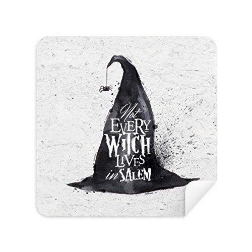 Chiffon de nettoyage Halloween sorcière en microfibre suède pour écran de téléphone x2