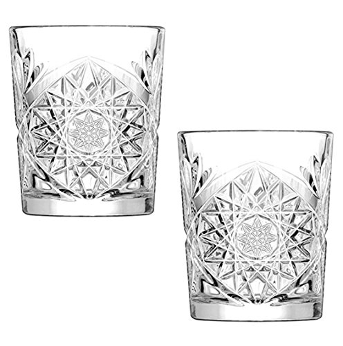 Libbey Hobstar double old fashioned GLASSES, oz/340 ml, vintage, in vetro, set da 2 bicchieri da whisky