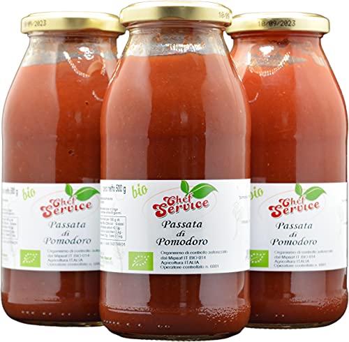 Chef Service Passata di pomodoro biologica ed artigianale - 3 pezzi da 500 gr