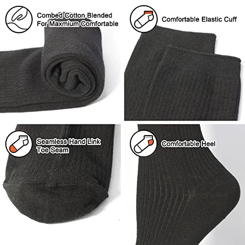 Girls Knee High Socks Kids School Uniform long socks Seamless Cotton Stockings White and Black 3- Pack4