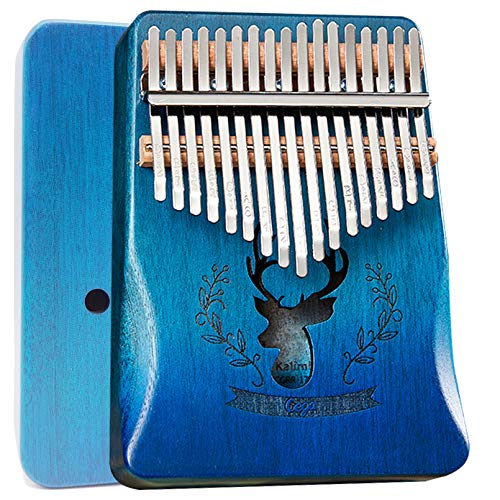 Kalimba 17 Teclas, Piano de pulgar con instrucciones de estudio y martillo de afinaci�n, Mbira Instrumento para ni�os y adultos principiantes,Regalo de cumplea�os d�a de San Valent�n o Navidad Azul