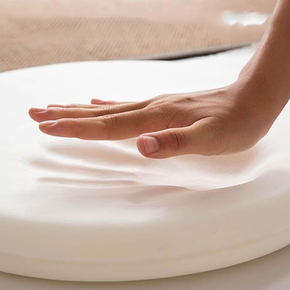 TMAPRUVG 30/40/50/60cm Diameter Round Foam Cushion,High Density Memory Foam for Bar Stool/Pet Bed,Cuttable Circle Sponge Sheet Upholstery Chair Padding (12cm,55x55cm)