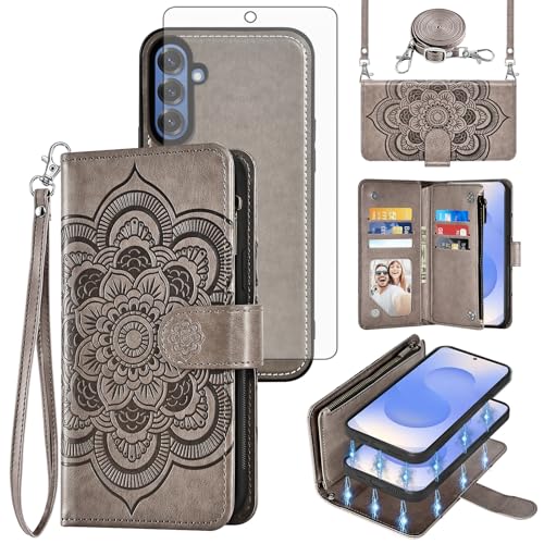 Étui Samsung S25 5G Asuwish avec fermeture éclair et verre trempé